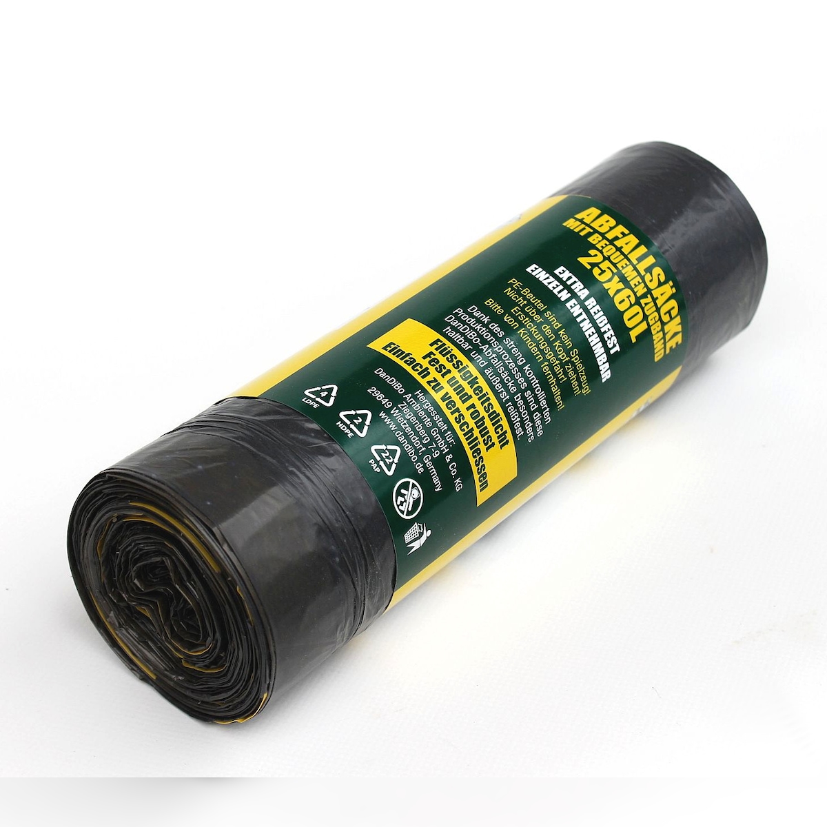 DanDiBo 100x Müllsäcke 60l Zugband Extra Reißfest Stark Abfallsäcke Zugbandsack Müllsack Image