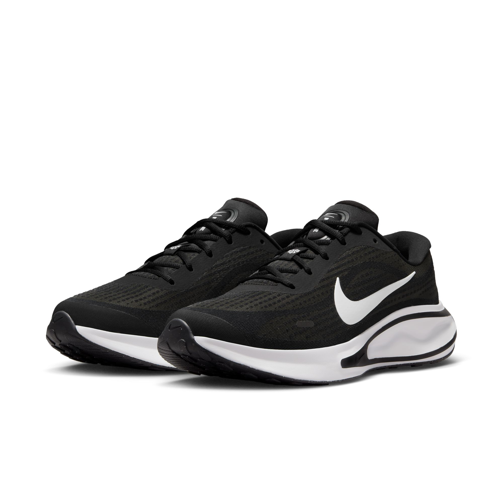 Laufschuh NIKE "NIKE JOURNEY RUN", Herren, Gr. 46, schwarz, weiß, anthrazit, Synthetik, Textil, Schuhe Laufschuh