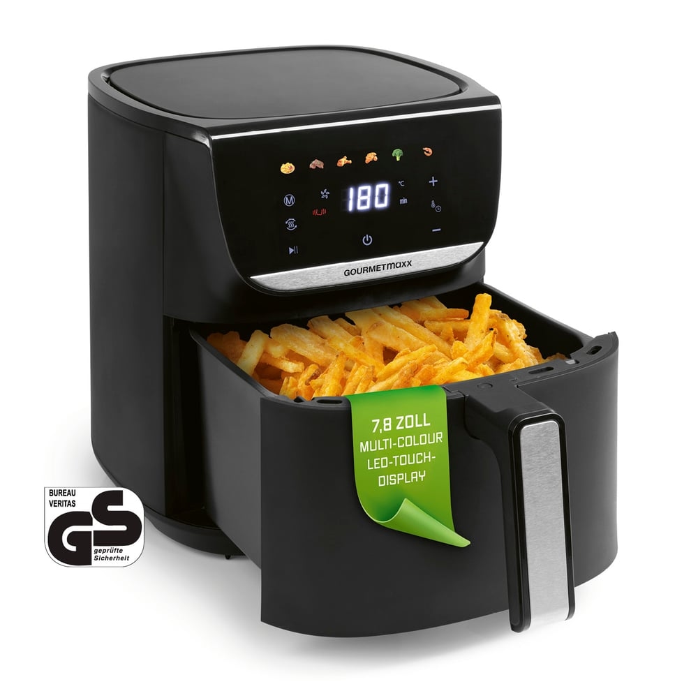 GOURMETmaxx Heißluftfritteuse, 5,5 l - farbiges LED-Touchdisplay & 7 Programme Image