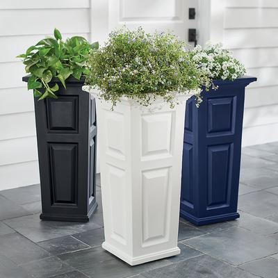 Nantucket Easy-Care Tall Tapered Planter Pots - Red - Grandin Road