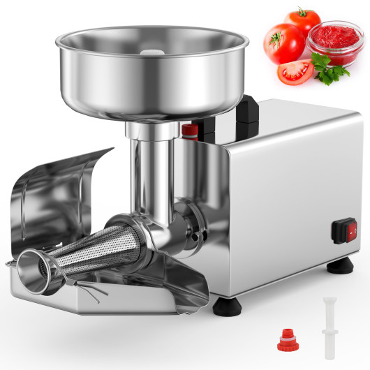 Costway Stainless Steel Electric Tomato Strainer Durable Easy to Clean Design