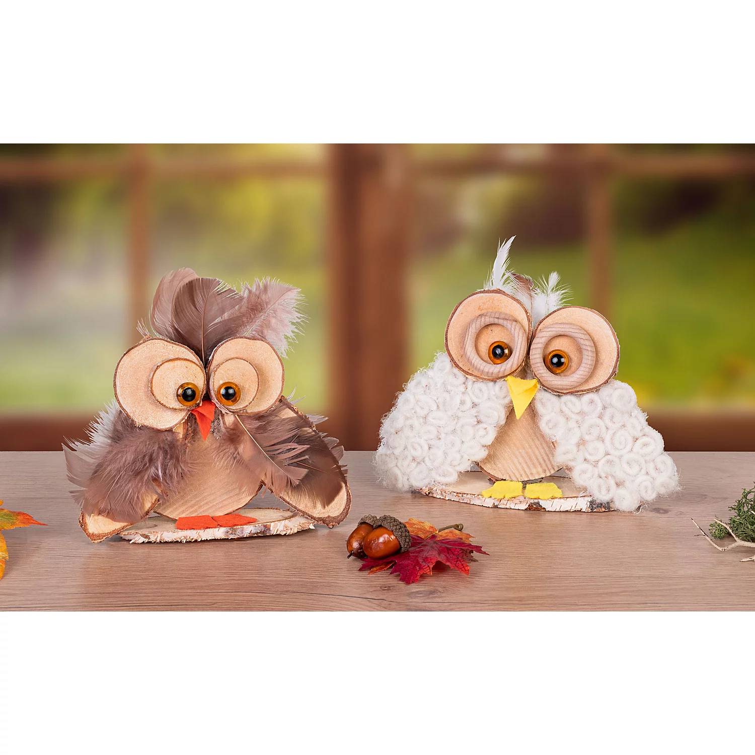 buttinette Bastel-Set Birken-Eulen, 2 Stück Image