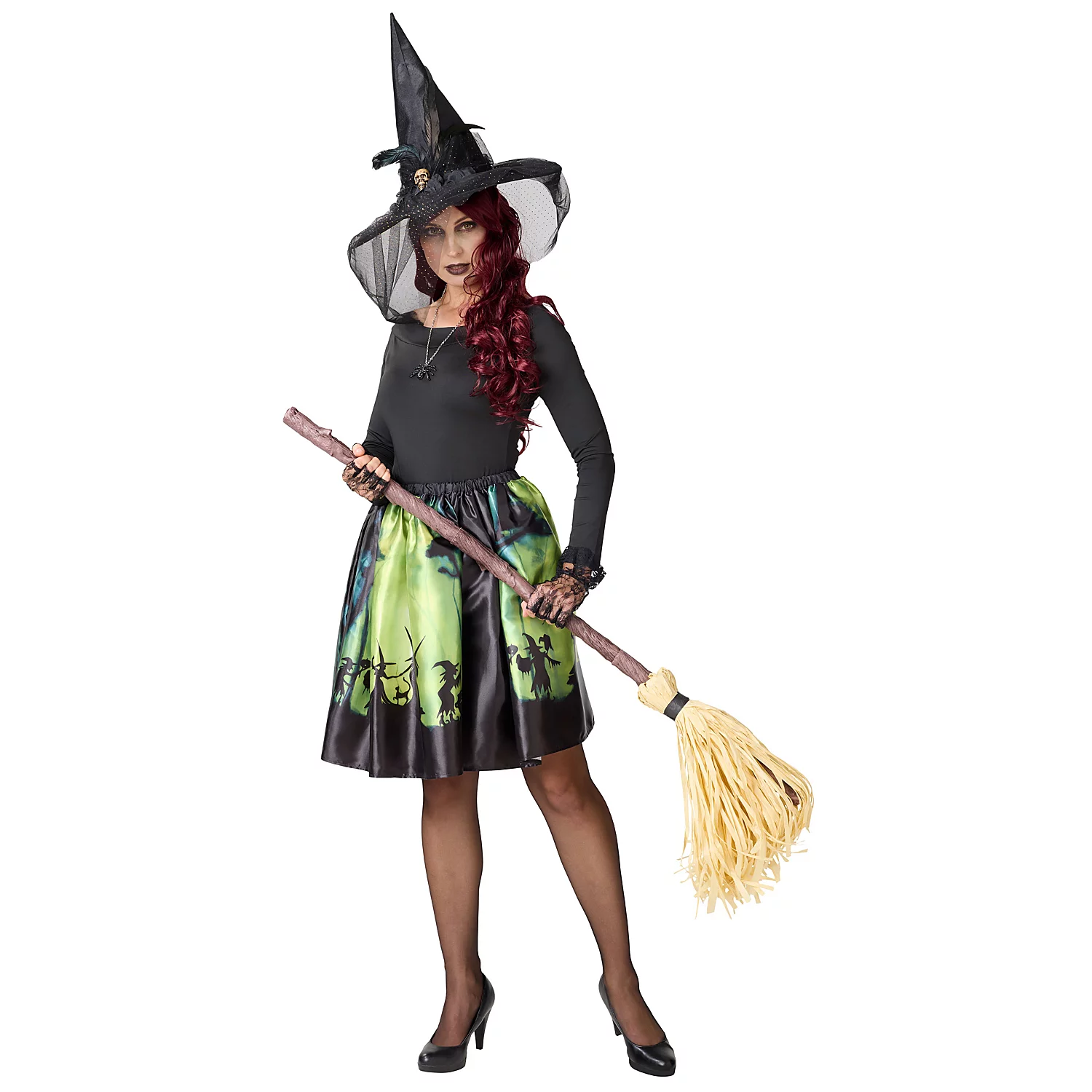 Rock Waldhexe, schwarz/grün