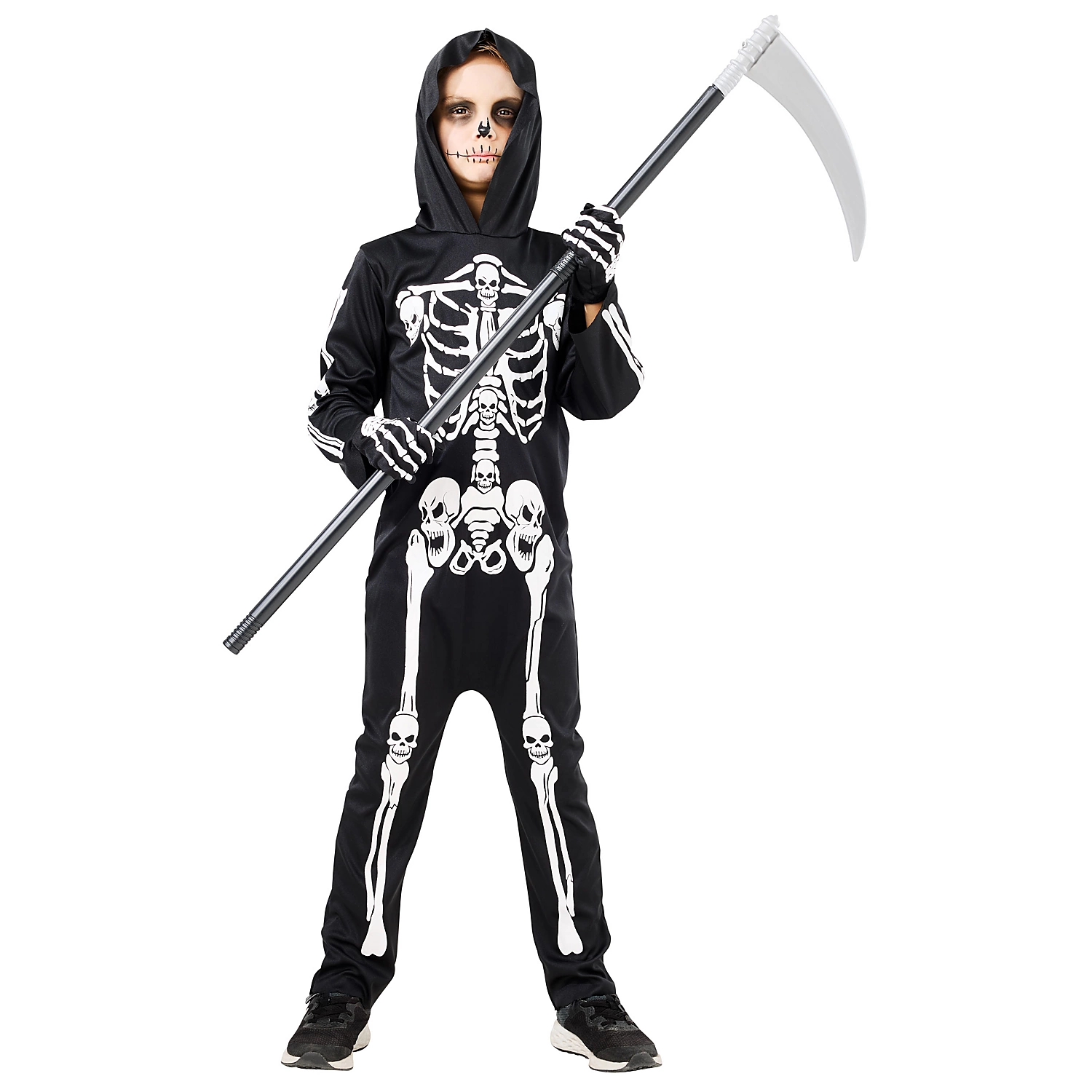 Kinder-Overall Skelett, schwarz/weiß Image