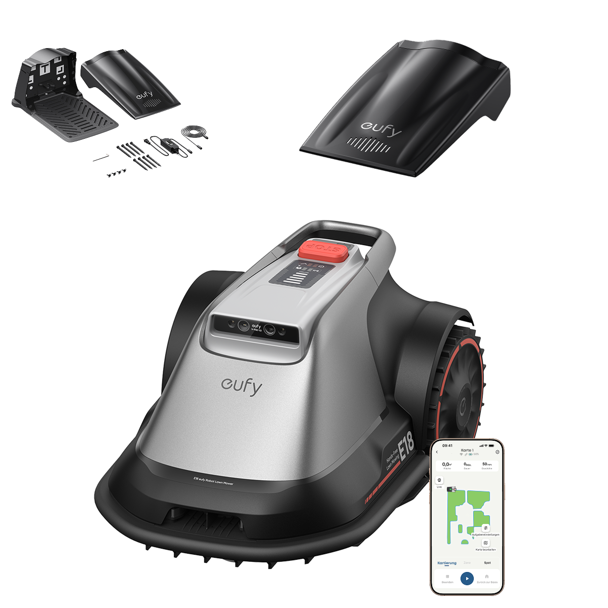 eufy Mähroboter E18 +eufy Ladestation-Kombination für Mähroboter E15/E18 Image