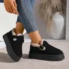 Damen-Schneestiefel, Herbst und Winter, flache runde Zehen, Freizeitschuhe für Damen, leicht, bequem, Plateau-Stiefeletten für Damen
