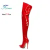 Damenstiefel, sexy Overknee-Chelsea-Stiefel, 12 cm, Stiletto-Mode, spitzer Zehenbereich, Reißverschluss hinten, helle Lederstiefel, Damenschuhe