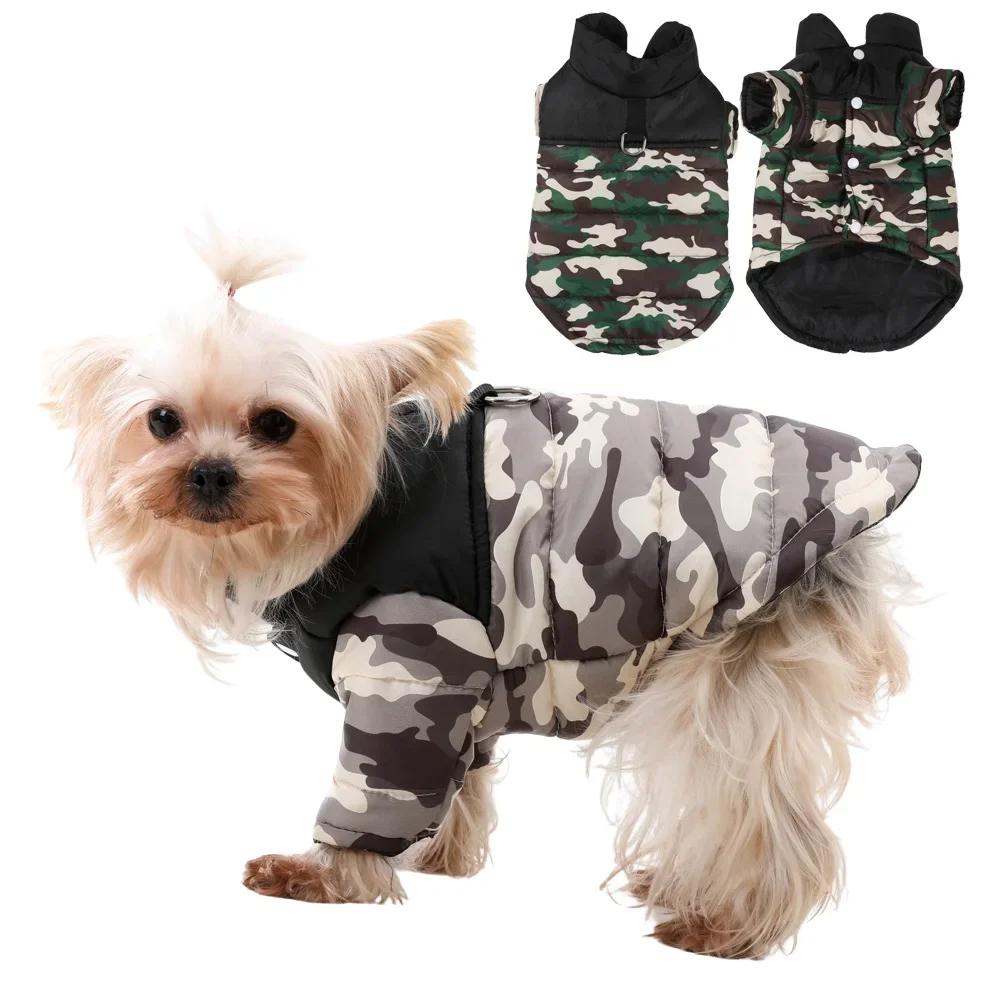 Camping Hund Kleidung Camouflage Print Haustier Mantel Mit D-ring Kätzchen Winddicht Wandern Jacke Für Kleine Hunde Katzen Chihuahua Overalls Image