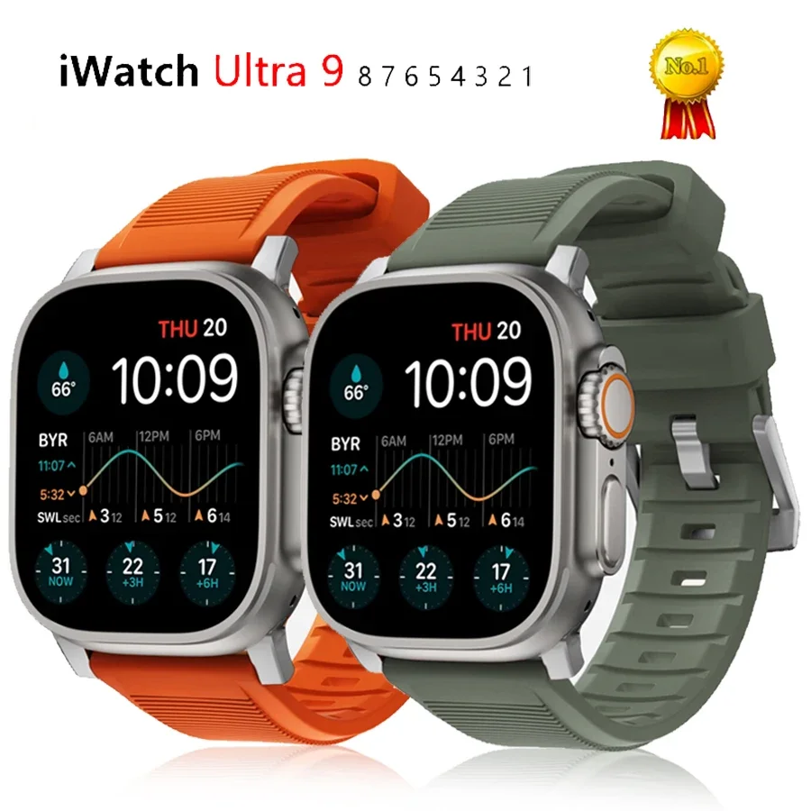 Weiches Silikon armband für Apple Watch Ultra 2 49mm 42mm 44mm 45mm 38mm 40mm Gummi Sporta rmband iwatch Serie 9 8 7 6 5 4 3 se Image