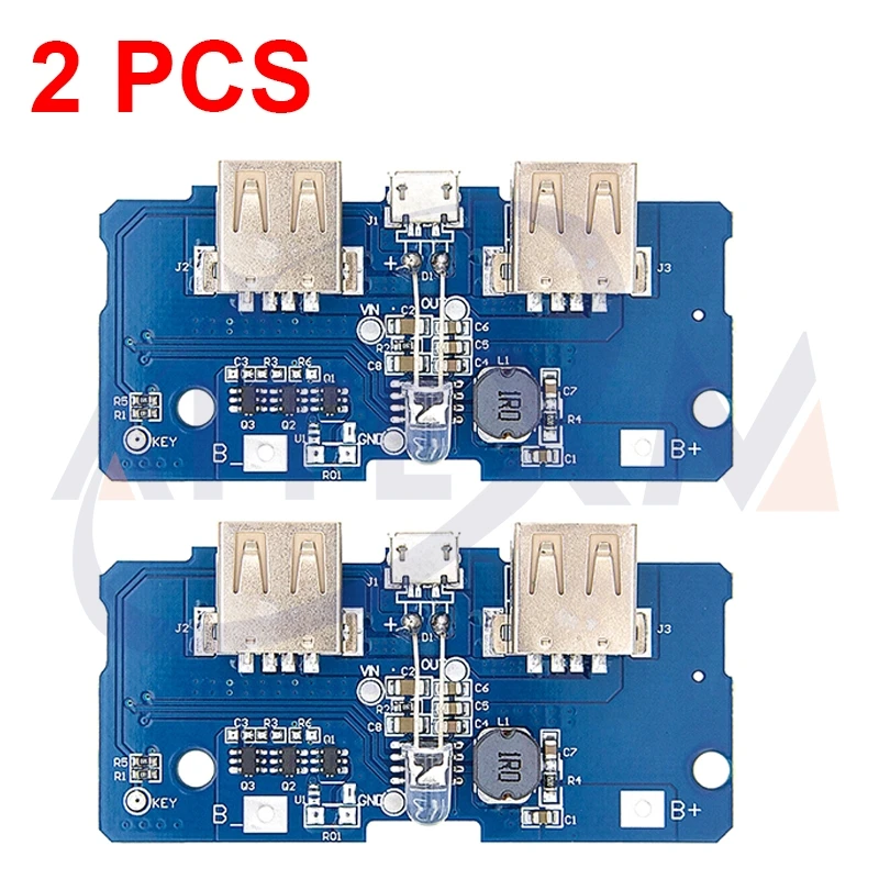 2PCS 5V 2A Power Bank Ladegerät Modul Lade Platine Step Up Boost Netzteil Modul 2A Dual USB ausgang 1A Eingang Image