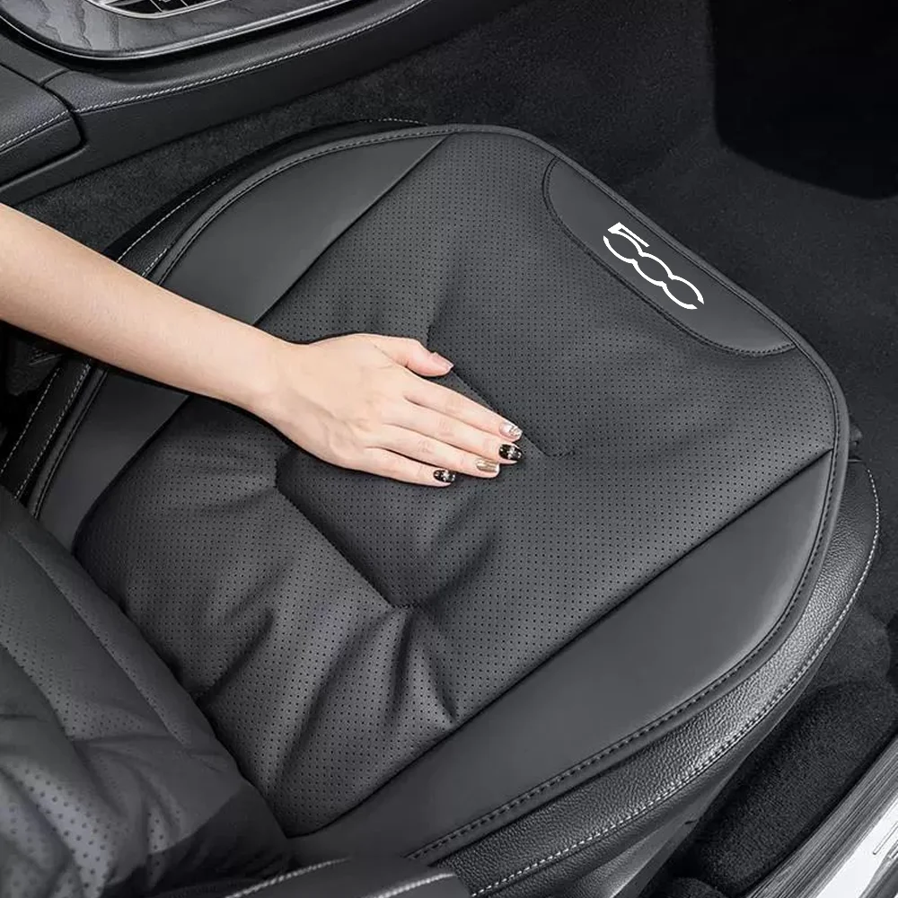 Coprisedile per auto in pelle Cuscino protettivo universale per sedile anteriore/posteriore Four Seasons per Fiat 500 Abarth 500C 500X 500L Cuscino per seggiolino auto