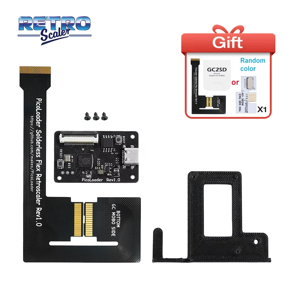 RetroScaler Schwarzes PicoLoader-Flexkabel, kein Schweißen erforderlich, kompatibel mit SD2SP2 GC2SD SDGecko für NGC GameCube-Spielekonsole Image