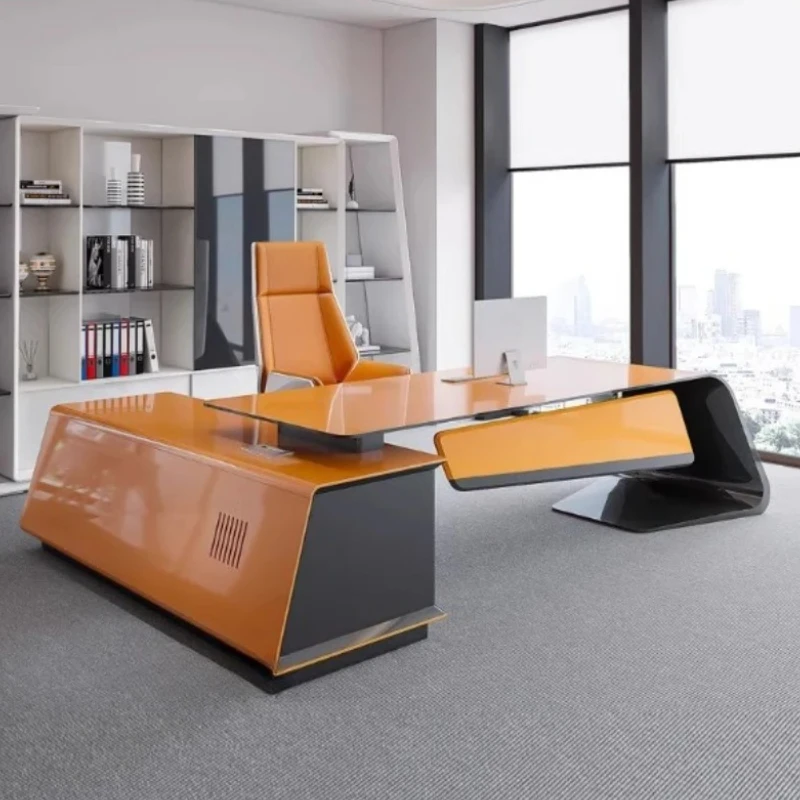 Wasserdichter Luxus-Büroschreibtisch, Schrank, modernes Schreiben, Executive-Computertische, Studie, weiße Aufbewahrung, Escritorio Oficina-Möbel