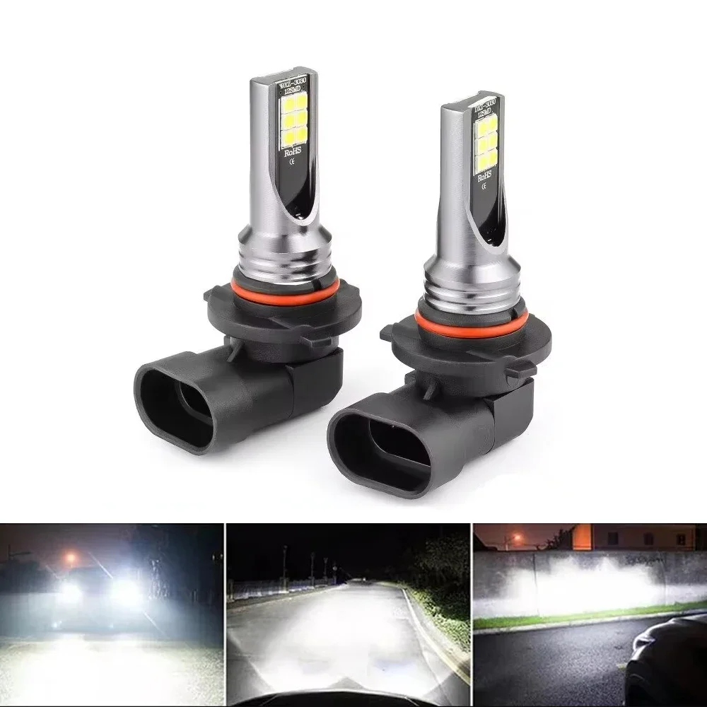 2 pezzi H8 H9 H1 H3 Led H11 9005 HB3 9006 HB4 Auto CSP LED Fendinebbia Lampadine 6000K Bianco Auto Fendinebbia Luce di marcia diurna