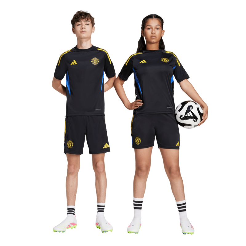 Manchester United adidas Cup Trainingsshorts – Schwarz – Kinder Image