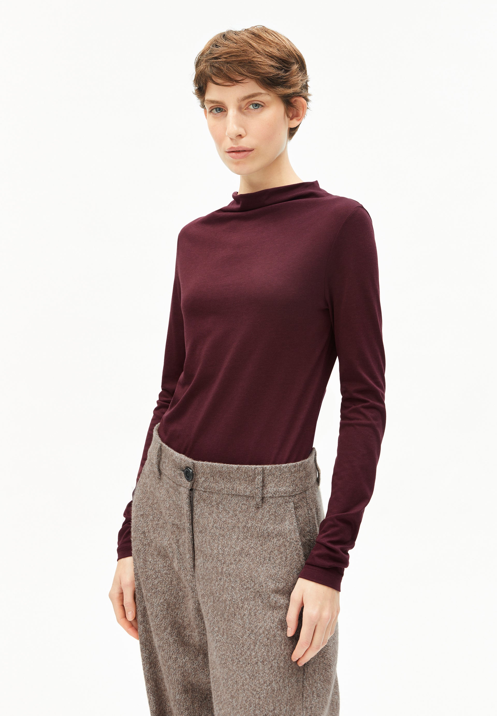 CALUNAA | Longsleeve aus Bio-Woll Mix - rot (S) Image