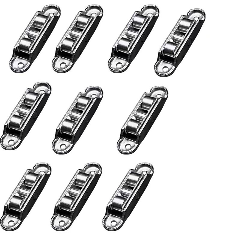10pcs Steel Aluminum Alloy Sliding Door and Window Rollers, Stainless Steel Pulley Wheels for Track Doors and Window Tracks