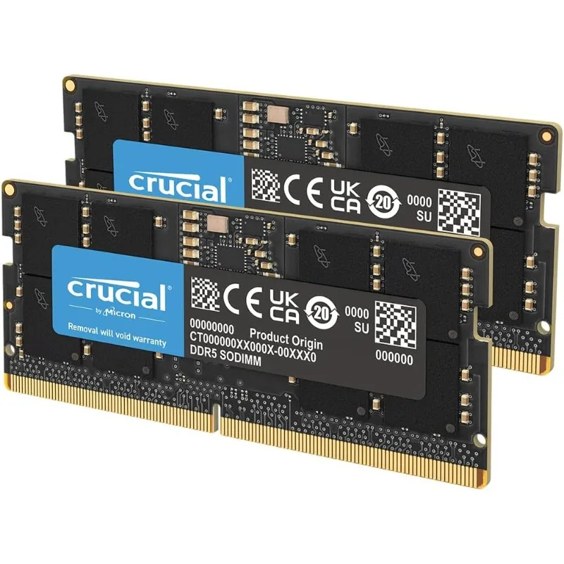 DDR5 RAM, 5600MHz (or 5200MHz or 4800MHz) Laptop Memory Kit, SODIMM 262-Pin, Compatible with 13th Gen Intel Core an