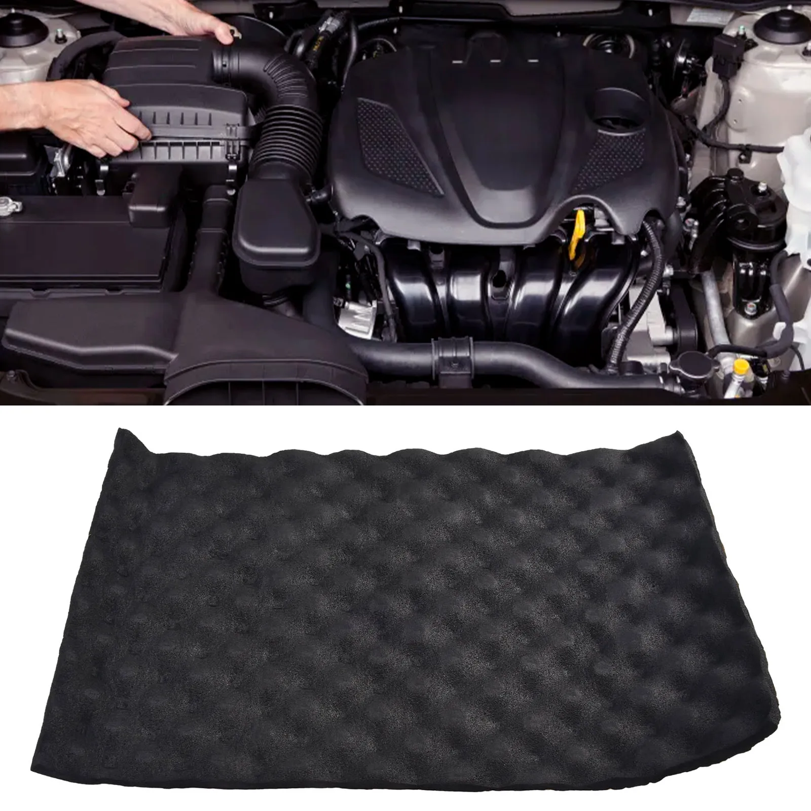 1PC 2cm Car Sound Deadener Mat Noise Insulation Dampening Foam Subwoofer Mat Black 80/50/30cm For Vehicle Interior Exterior