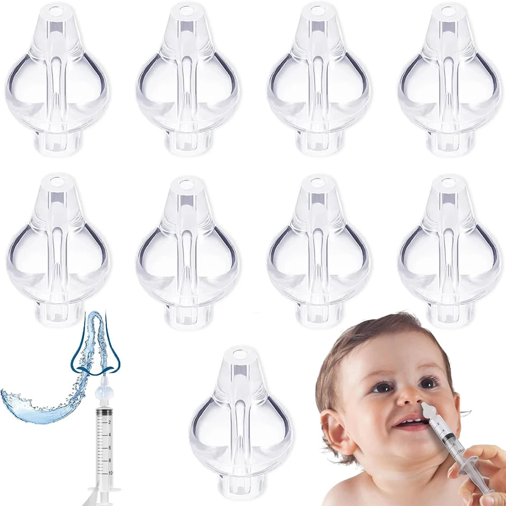 6Pcs Adult Ear Wash and Nasal Mouth, Children's Nose Mouth, Reusable, Nasal Syringe Cap, Nose and Ear Wash Soft Tip