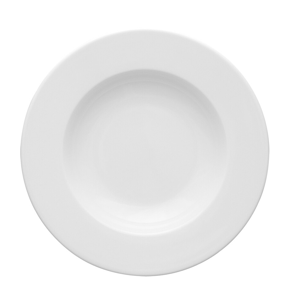 6 x MERIDIAN Tiefer Teller, 22,5cm, aus weißem Porzellan, von Caterado. Made in Europe. Image
