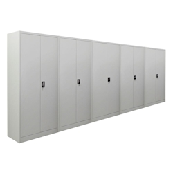 PROREGAL Mega Deal 5x Flügeltürenschrank ELEPHANT Metall Aktenschrank komplett montiert abschließbar 180x80x40cm Stahl 4 Ebenen Stahlschrank Lichtgrau Image