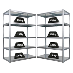 Proregal Mega Deal | 2x Schwerlastregal Steel Eagle | HxBxT 180x120x60cm | Fachlast 130kg | Verzinkt Image