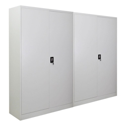 PROREGAL Mega Deal 2x Flügeltürenschrank ELEPHANT Metall Aktenschrank abschließbar 180x120x40cm Stahl 4 Ebenen Stahlschrank Lichtgrau Image