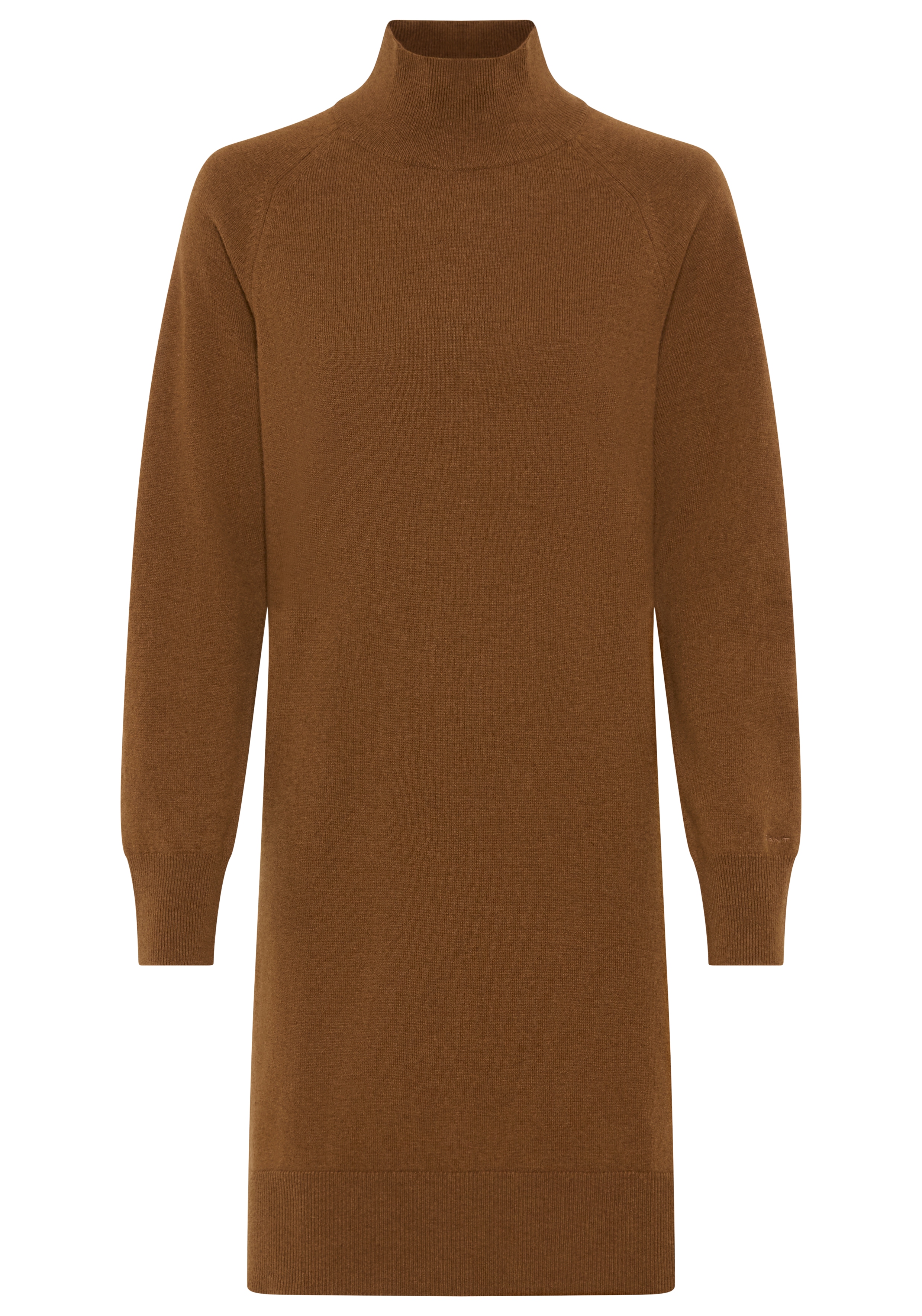 Strickkleid GANT "SUPERFINE LAMBSWOOL KNIT", Damen, Gr. XXL, N-Gr, warm khaki, Strick, Obermaterial: 100% Wolle, ca. Mitte Knie, Rippbündchen, Kleider, Winterkleid, relaxed fit, Rollkragen, aus reiner Wolle Image