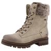 Winterstiefelette MUSTANG SHOES "Darleen", Damen, Gr. 44, beige, Lederimitat, Textil, used, klassisch, Schuhe, Winterboots mit Fellimitatkragen