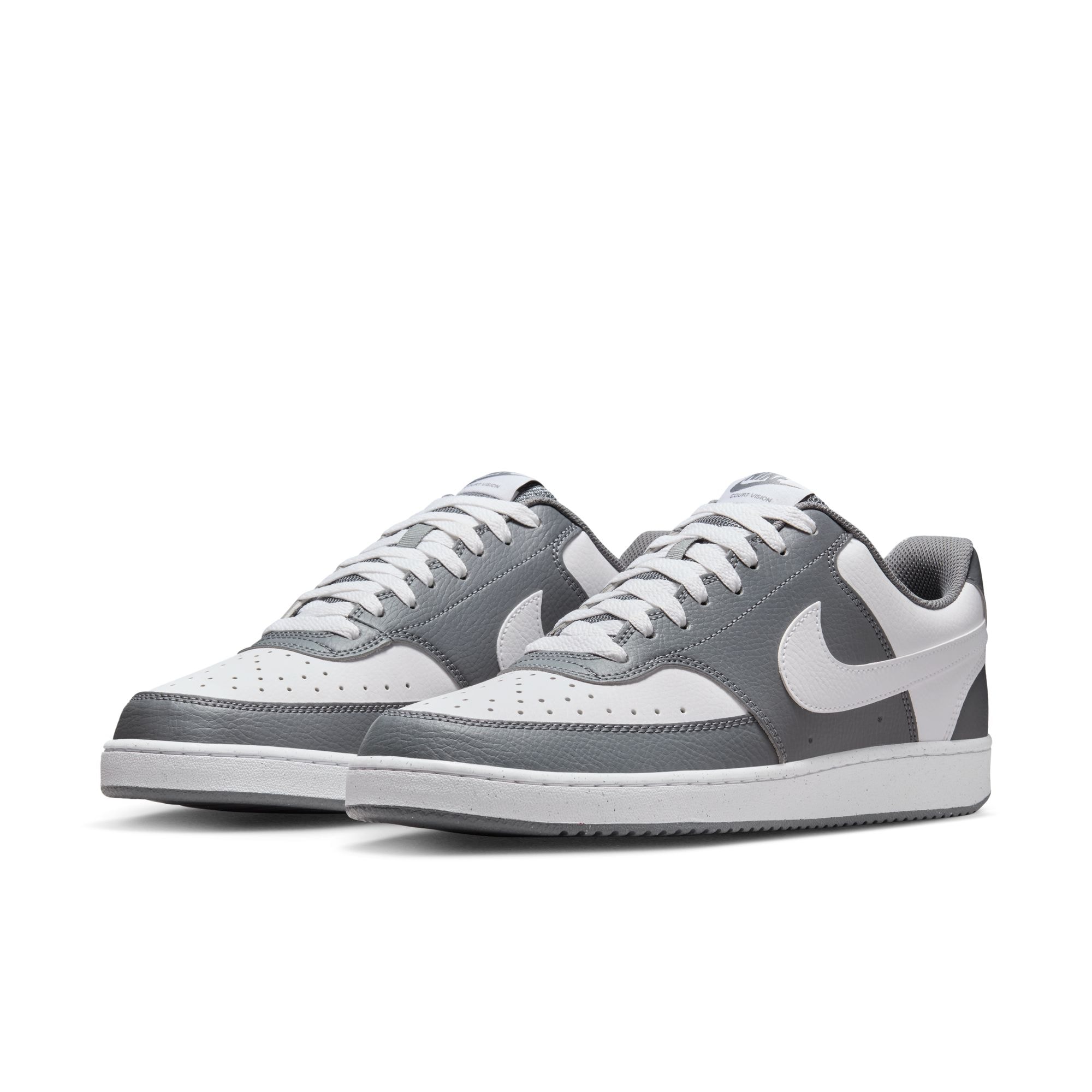 Sneaker NIKE SPORTSWEAR "COURT VISION LO", Gr. 45, cool grau, weiß, weiß, Synthetik, Schuhe, inspiriert vom Design des Nike Air Force