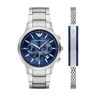 Chronograph EMPORIO ARMANI, edelstahlfarben, Armbanduhren, Herren, Quarzuhr, Armbanduhr, Herrenuhr, Edelstahlarmband Image