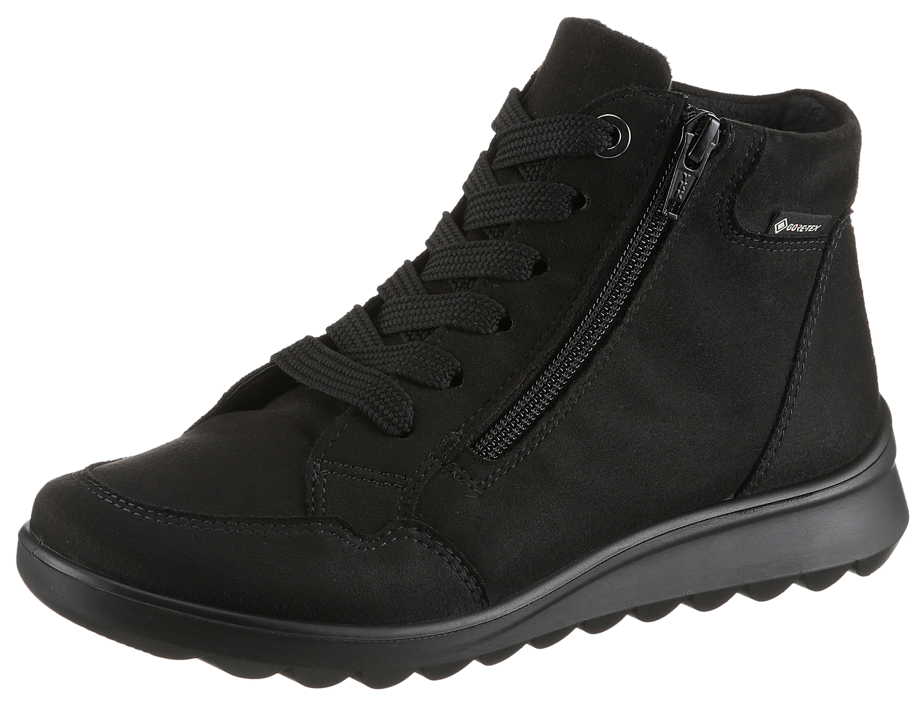 Schnürboots ARA "TORONTO", Damen, Gr. 8 (42), schwarz, Textil, Veloursleder, unifarben, Schuhe, Snowboots, Winterstiefel mit Gore-Tex und Weite sehr weit