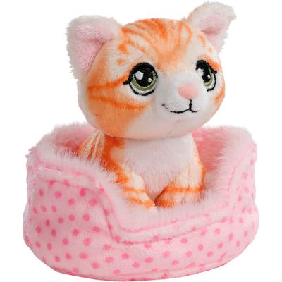 Kuscheltier NICI "Little Paws, Katze rot getigert, 12 cm, im Körbchen rosa", rot, Plüschfiguren, KinderB:11cm H:12cm L:10cm, B:11cm H:12cm L:10cm Image