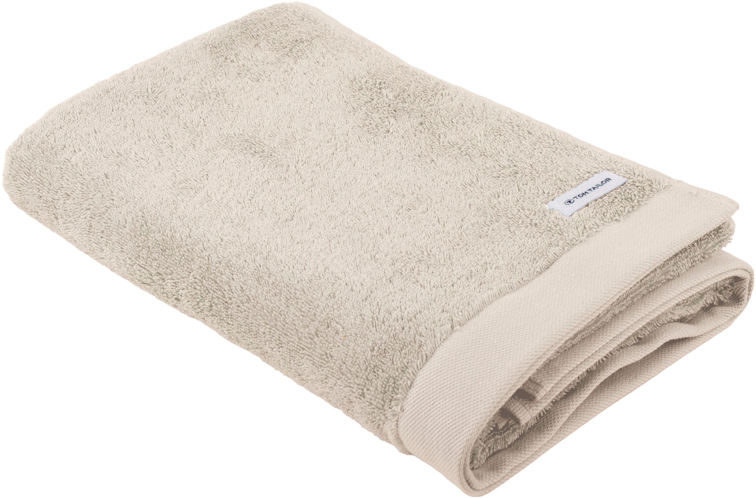 Duschtuch TOM TAILOR HOME "COLOR BATH", beige (sunny sand), B:70cm L:140cm, Frottier, Frottier, Handtücher, 100% Baumwolle, 70x140 cm, uni, große Farbauswahl Image