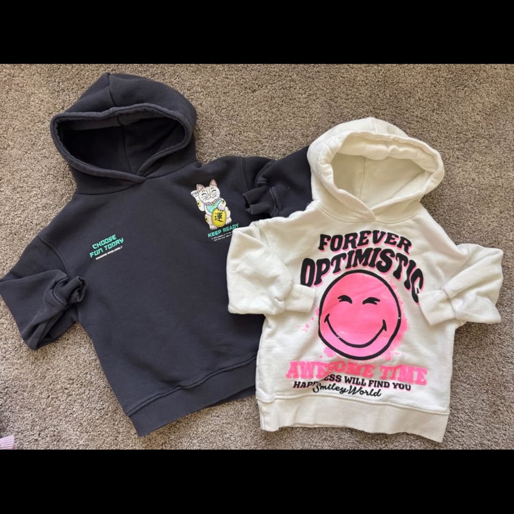 Zara Shirts & Tops | Zara Kids Hoodie Set / Size :6, 116cm ( Used In Good Condition) | Color: Black/White | Size: 6