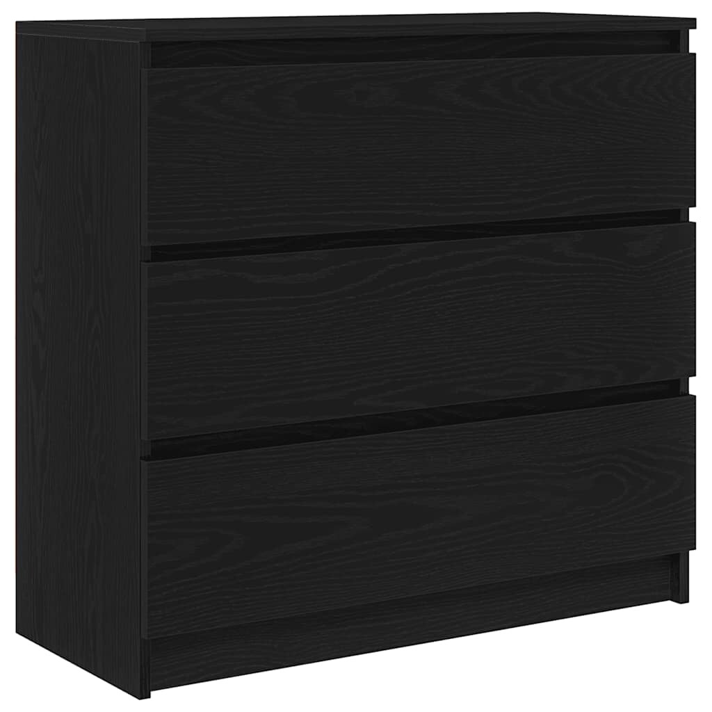 vidaXL Sideboard Schwarz Eichen-Optik 80x35x76 cm Holzwerkstoff Image