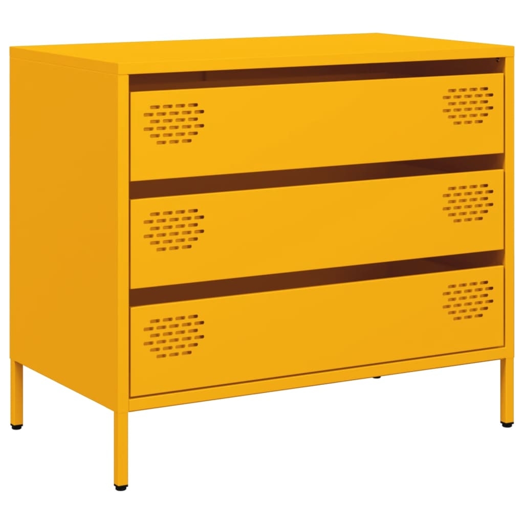 vidaXL Sideboard Senfgelb 68x39x58,5 cm Kaltgewalzter Stahl Image