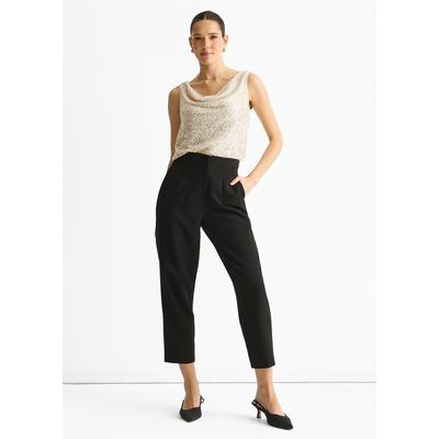 Champagnerfarbenes Pailletten-Cami-Top mit Rollkragen Image