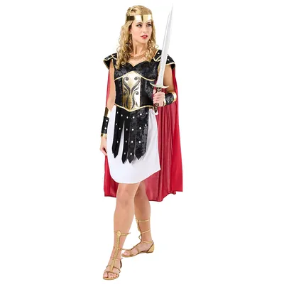 Kostüm Gladiatorin, rot-weiß Image