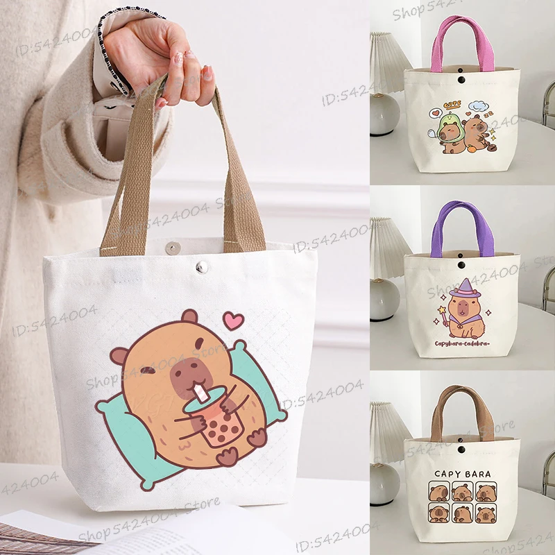 Anime Capybara mode sac fourre-tout pour femmes dessin animé Animal imprimé sac à main étudiants Portable mode sacs à main cadeaux sac à provisions
