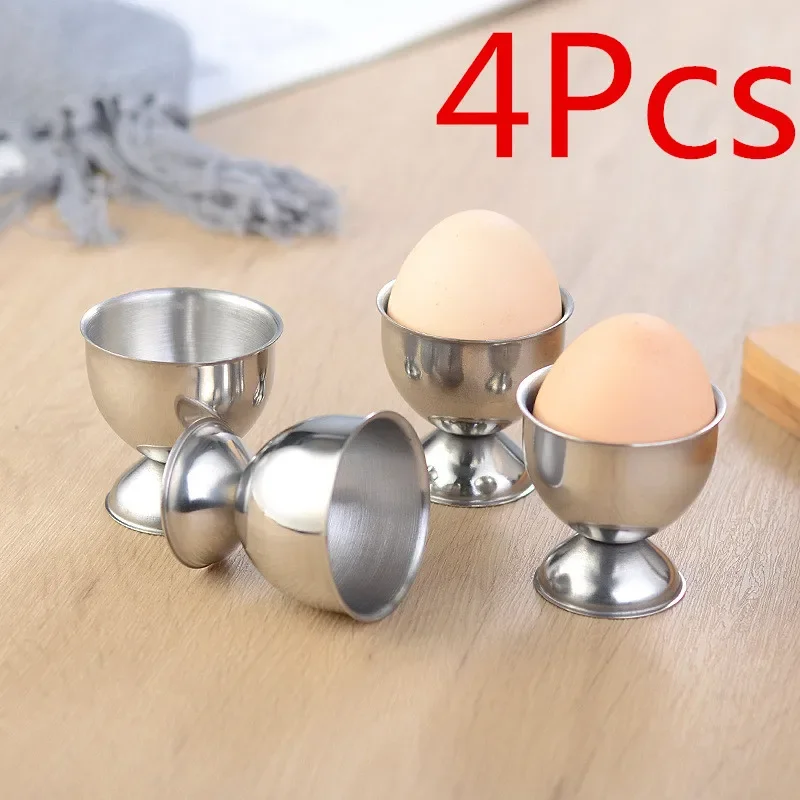 Support pour tasses d'œufs durs en acier inoxydable, 4 pièces, support pour œufs, cuisine, petit déjeuner, porte-outil de cuisine, outil de cuisine, Gadgets de cuisine