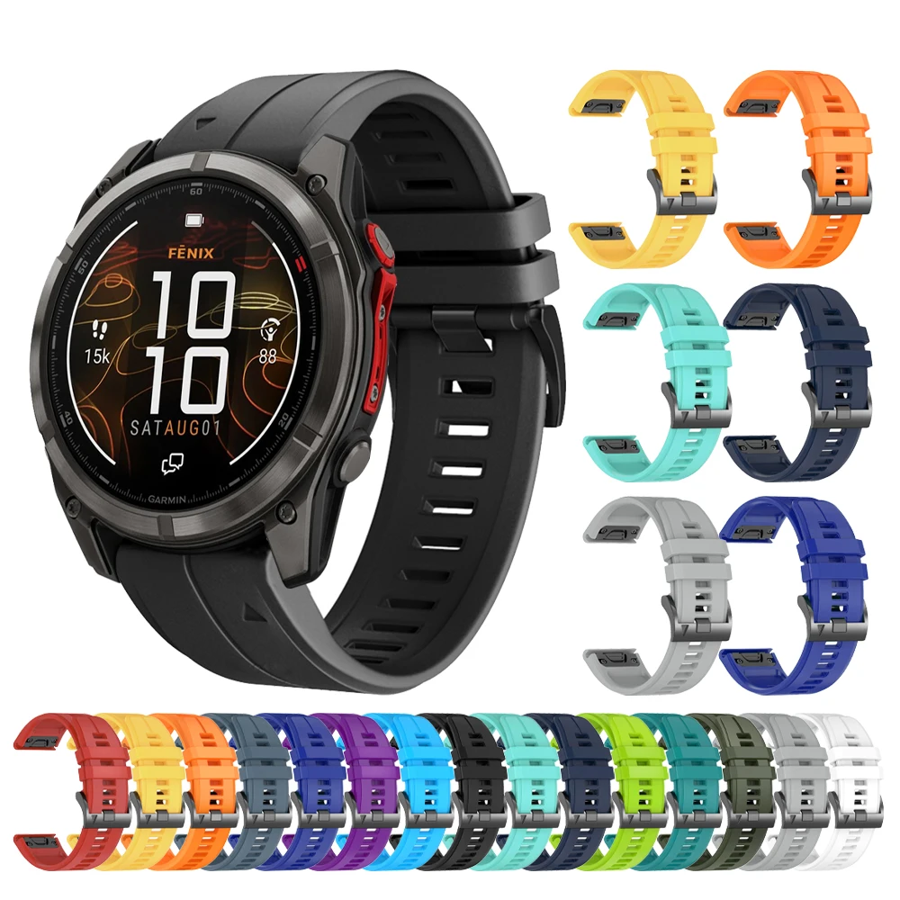 QuickFit 22/26 mm Silikonarmband für Garmin Fenix 8 PRO 7 Sportband Forerunner 970 745/Quatix 8 7X 3/Instinct 3 2X Armbandgürtel Image