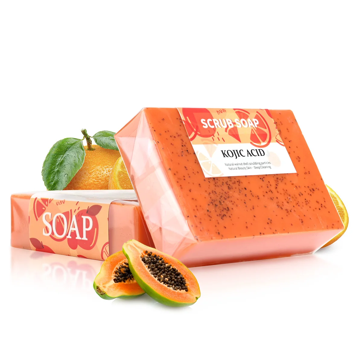 M+100G Hand Deep Cleaning Scrub Peeling Kojisäure Kurkuma Zitrone Orange Vitamin C Seife Feuchtigkeitsspendende Seife Image