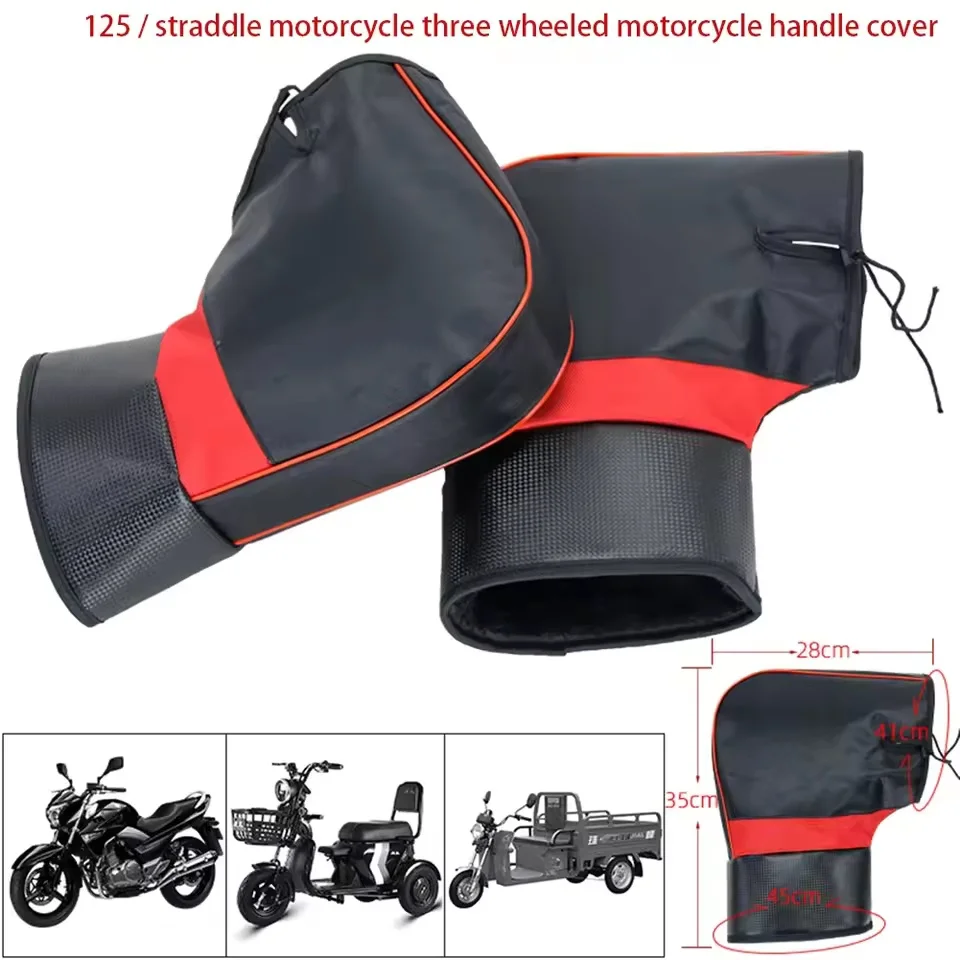 1 paar Motorrad Winter Wärmer Handschuhe Lenker Muffs Schutz Motorrad Roller Dicke Warme Grip Griff Bar Muff Regendicht Image