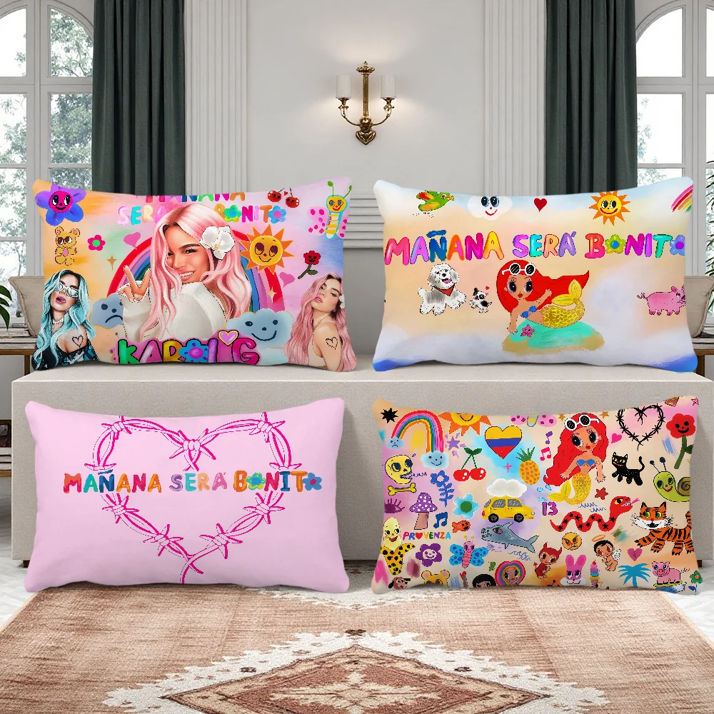 Sänger K-Karol G M-Manana Sera Bonito Kissenbezug Rechteckige Kissenbezüge für Zuhause, Sofa, Wohnzimmer, Büro, Café, Kissenbezug Image