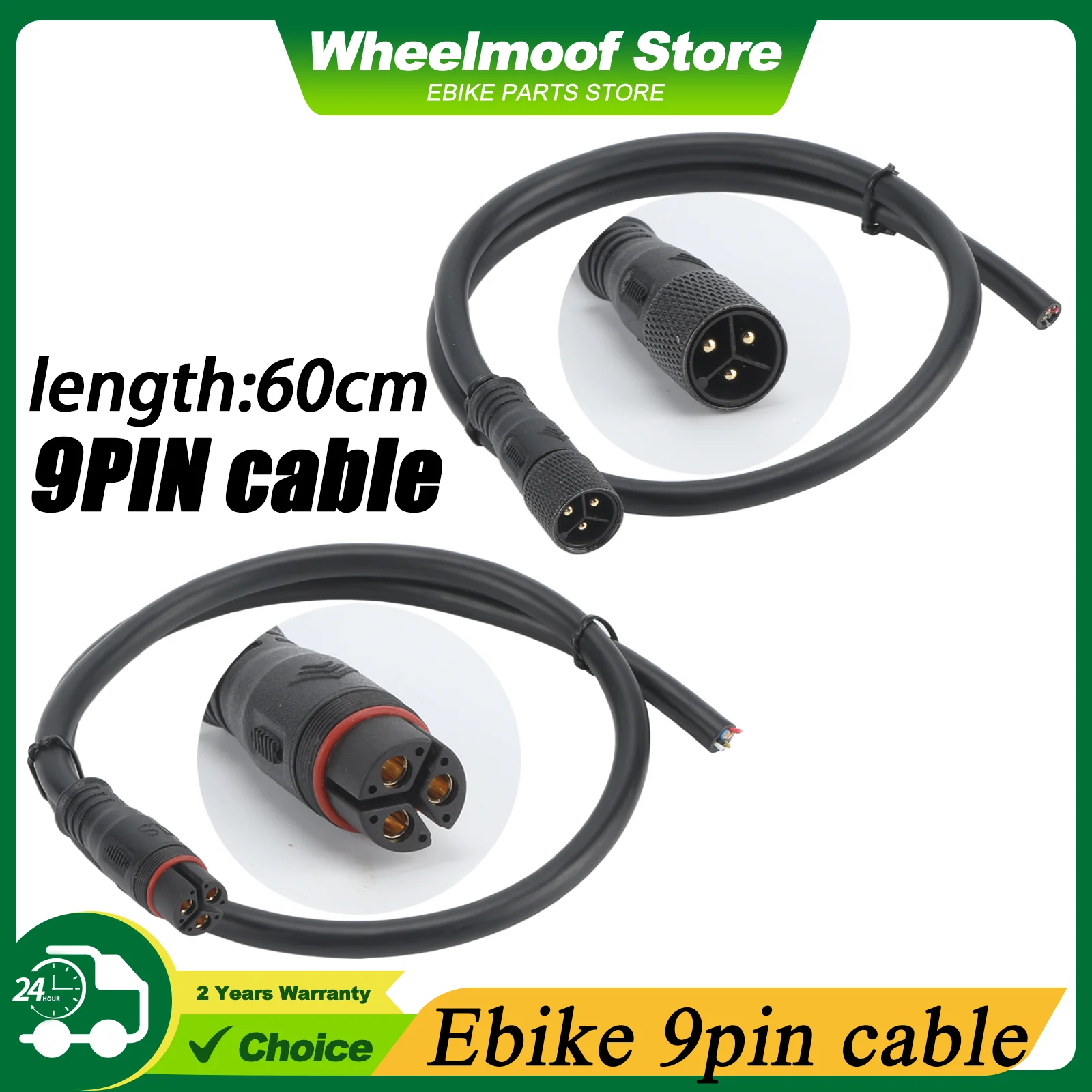 Elektrisches Fahrradzubehör Motor E-Bike Controller Motorumwandlungskabel Wasserdichter Stecker 9-polige Verlängerung L1115AG/AM Image