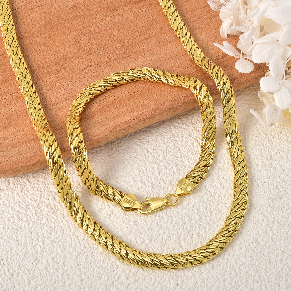 Hip Hop Chunky Chain Set Gold Layered Halskette Armband Gothic Punk Schmuck Damen Bold Statement Piece