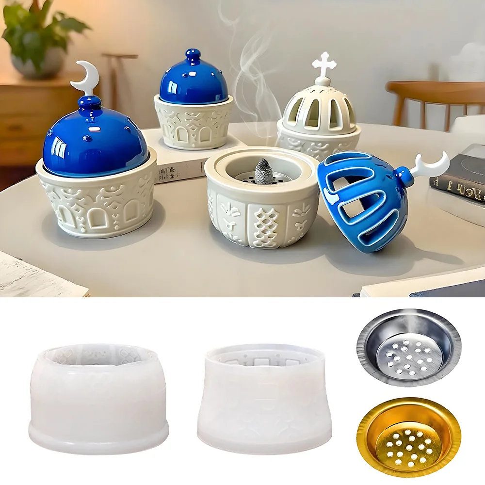Aromatherapie Kerze Tasse Silikon Form DIY Weihrauch Brenner Kerze Container Lagerung Jar Ornament Gips Gips Form Großhandel Image