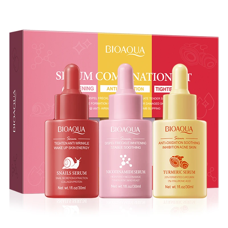 BIOAQUA Kurkuma Schnecke Nicotinamid Gesicht Bleaching Serum Feuchtigkeitsspendende Anti Falten Anti-aging Gesichts Essenz Gesicht Hautpflege Image